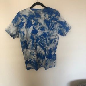 Blue acid wash tie dye tee